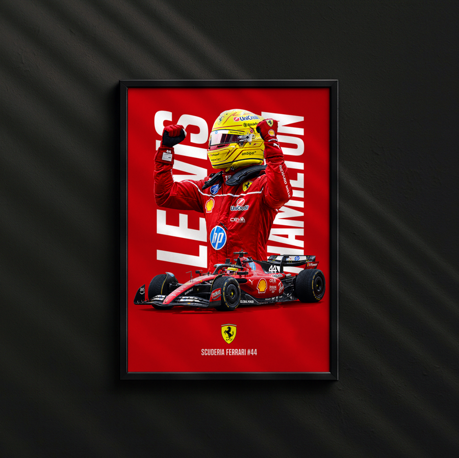 Rosso Velocità – F1 inšpirovaný poster v ráme