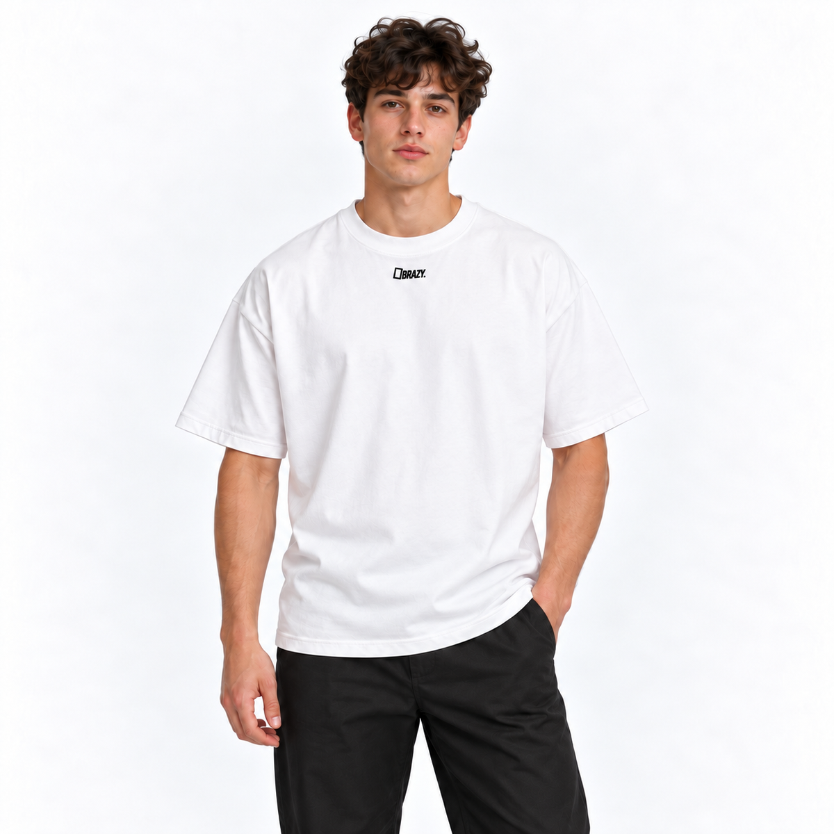 Biele oversized tričko – pohľad spredu