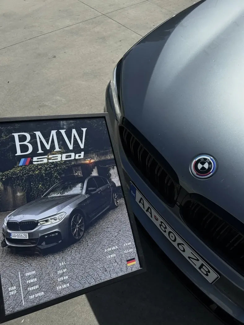 Reálna objednávka Auto Obrazy č. 8 – custom obraz auta a potlačené tričko od zákazníka