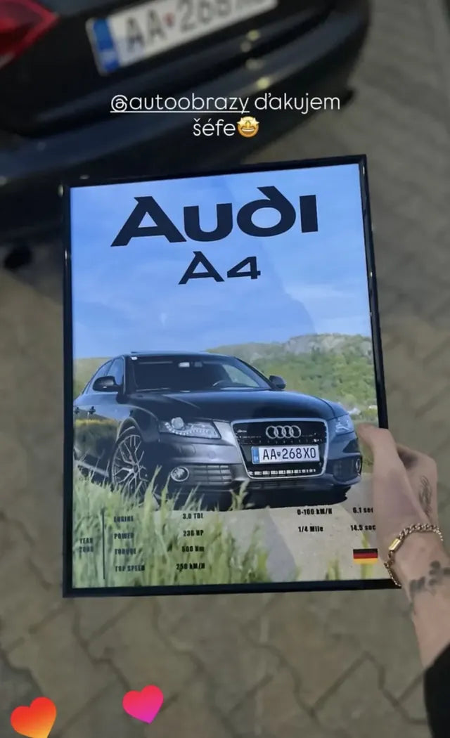 Reálna objednávka Auto Obrazy č. 33 – custom obraz auta a potlačené tričko od zákazníka